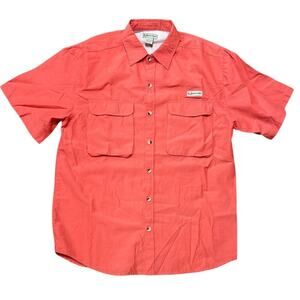 Realtree Men's Coral Short Sleeve Button Front Fishing Shirt Large